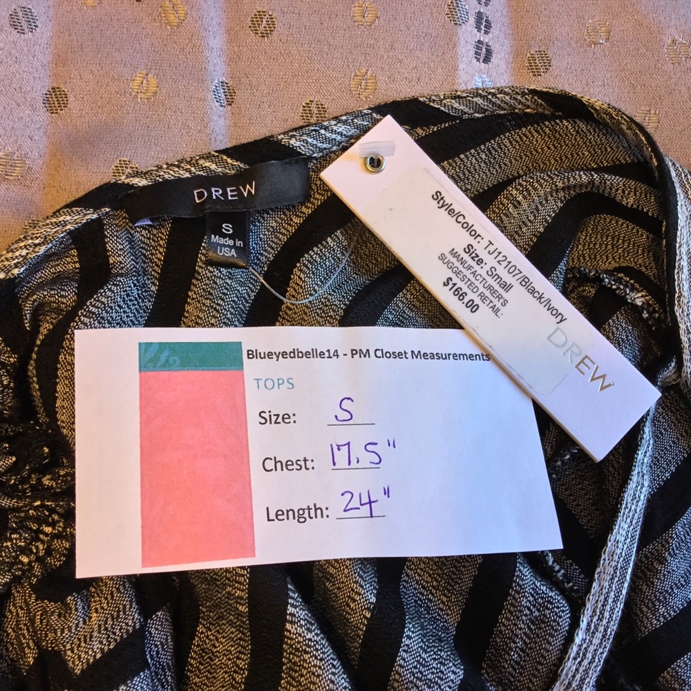 Anthropologie DREW Striped Bow Back Top Small - Picture 7 of 8